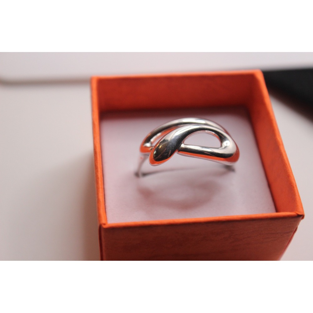 Sterling Silver 925 Fluid Bypass Sculptural Ring Size 9.75 High Polish